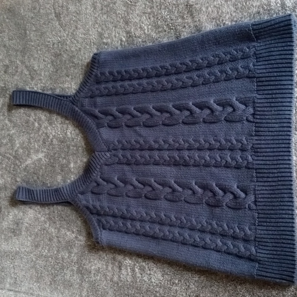 Evereve Maeve Cabled Tank in Denim Blue